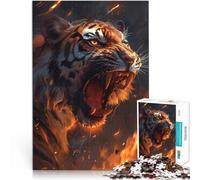 Jigsaws 1000 Pieces for Adults Tiger Roar Familienspiel zum Stressabbau, schwierige Herausforderung Lustiges Geschenk38x26cm
