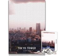 Jigsaws 1000 Pieces for Adults Tokyo Tower Beautiful Design Game Learning Educational Anti-Stress Toys Size 38x52cm
