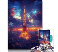 Jigsaws 1000 Pieces for Adults Tokyo Tower View 1000 Pieces for Adults,Birthday Present, Gifts, Wall Art for Age 14 Years Up (size 75x50cm)
