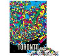 Jigsaws 1000 Pieces for Adults Toronto City Map Art Puzzles for Teenagers Pattern Assembly Difficult And Challenge Challenging Game And Family Play (38x52cm/1000pcs)