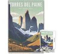 Jigsaws 1000 Pieces for Adults Torres Del Paine NP Beautiful Design Game Learning Educational Anti-Stress Toys Size 38x52cm