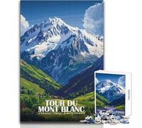 Jigsaws 1000 Pieces for Adults Tour Du Mont Blanc Landscape Poster Educational Games Difficult Challenge Anti-Stress Toys Size 38x52cm