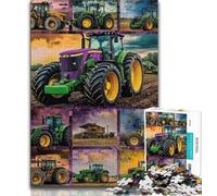 Jigsaws 1000 Pieces for Adults Tractor Collage,Decompressing Intellectual Educational Toy Educational Game for Birthday,Chrismas 38x26cm