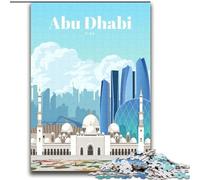 Jigsaws 1000 Pieces for Adults Travel to Abu Dhabi, Help The Brain Exercise Addictive Toys to Cultivate Patience Perfect Decoration 75x100cm