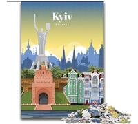 Jigsaws 1000 Pieces for Adults Travel to Kyiv Educational Games Home Decoration Artists Collection, Fine Art (26x38cm) 1000pcs
