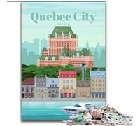 Jigsaws 1000 Pieces for Adults Travel to Quebec City, Help The Brain Exercise Addictive Toys to Cultivate Patience Perfect Decoration 50x75cm