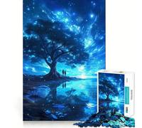 Jigsaws 1000 Pieces for Adults Tree of Life in Blue Flawless Fit Art Mind Game Gift Slow Game Play Christmas Wall Art (50x75cm)