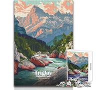 Jigsaws 1000 Pieces for Adults Triglav National Park, Slovenia Beautiful Design Game Learning Educational Anti-Stress Toys Size 50x75cm