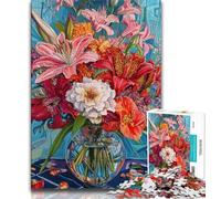 Jigsaws 1000 Pieces for Adults Tulip Flowers Puzzles,Toys Educational Games Stress Relieving Unique Birthday And Gifts 38x26cm