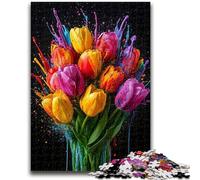 Jigsaws 1000 Pieces for Adults Tulip Oil Painting Puzzles,Toys Educational Games Stress Relieving Unique Birthday And Gifts (38x26cm)