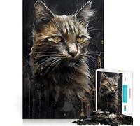 Jigsaws 1000 Pieces for Adults Turkish Angora Cat Pretty Flawless Fit Art Mind Game Gift Slow Game Play Christmas Wall Art (38x52cm)