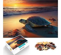 Jigsaws 1000 Pieces for Adults Turtle Beach Pädagogisches Spielzeug zum Stressabbau Künstlersammlung, Bildende Kunst52x38cm