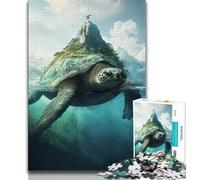 Jigsaws 1000 Pieces for Adults Turtle Island Landscape,Help The Brain Exercise Addictive Toys to Cultivate Patience Gift For Birthdays (38x26cm)