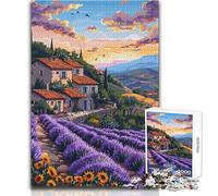Jigsaws 1000 Pieces for Adults Tuscany Lavender Pixel Art Beautiful Design Game Learning Educational Anti-Stress Toys Size 50x75cm