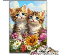 Jigsaws 1000 Pieces for Adults Two Cats, Stress Reliever Difficult Challenge Secret Santa Gifts for Age 14 Years Up (Size 26x38cm)