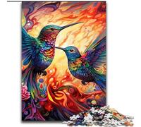 Jigsaws 1000 Pieces for Adults Two Colorful Hummingbirds cardboard Puzzles Brain Teaser Game for Teenagers, Perfect 26x38cm