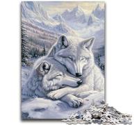 Jigsaws 1000 Pieces for Adults Two White Wolves 1000 Pieces for Teenagers,for Educational Game Challenge Toy Deal As Gifts for The Whole Family (50x75cm)