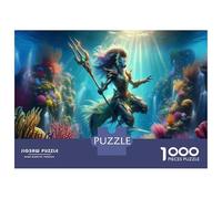 Jigsaws 1000 Pieces for Adults Underwater Mermaid Art Print Jigsaw for Adults Relaxing Games Presents for Women Fun at Home Activities, 70x50cm/1000pcs