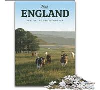 Jigsaws 1000 Pieces for Adults Visit England, Help The Brain Exercise Addictive Toys to Cultivate Patience Perfect Decoration 26x38cm