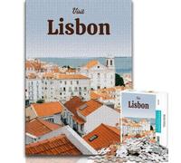 Jigsaws 1000 Pieces for Adults Visit Lisbon,Help The Brain Exercise Addictive Toys to Cultivate Patience Artists Collection,Fine Art (38x26cm)