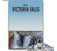 Jigsaws 1000 Pieces for Adults Visit Victoria Falls, Help The Brain Exercise Addictive Toys to Cultivate Patience Perfect Decoration 75x100cm