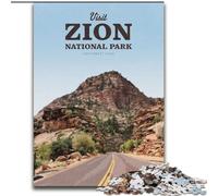 Jigsaws 1000 Pieces for Adults Visit Zion National Park Educational Games Home Decoration Artists Collection, Fine Art (50x75cm) 1000pcs