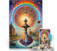 Jigsaws 1000 Pieces for Adults Vivid Spinning Top Made of wood，for 14+ Educational games Home decoration Artists' Collection, Fine Arts。size：50x75cm/14.96x20.47inch