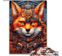 Jigsaws 1000 Pieces for Adults Warrior Fox Impossible Jigsaw Puzzles for Adults 26x38cm Brain-Challenging DIY Decorative Game, Family Interactive Toy