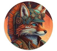 Jigsaws 1000 Pieces for Adults Warrior Fox Round Jigsaws 1000 Pieces for Adults Interactive Family Game, Brain Challenge, Educational Toy 1000pcs (67.5x67.5cm)