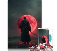 Jigsaws 1000 Pieces for Adults Warrior Under The Blood Moon Adult Puzzles,Challenging Game Gifts for Is Ideal As A Gift for The Whole Family 75x50cm