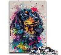 Jigsaws 1000 Pieces for Adults Watercolor Dachshund Learning Educational Toys Family Games Gifts for Friends And Family 50x75cm