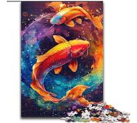 Jigsaws 1000 Pieces for Adults Watercolor Goldfish,Decompressing Intellectual Educational Toy Educational Game for Birthday,Chrismas 38X26CM