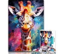 Jigsaws 1000 Pieces for Adults Watercolour Giraffe 1000 Pieces for Adults,Birthday Present, Gifts, Wall Art for Age 14 Years Up (size 38x26cm)