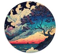 Jigsaws 1000 Pieces for Adults Waves of The Sunset Cardboard Jigsaw Puzzles for Adults Family Fun Activity, Brain Challenge, for Teenager (Size 67.5x67.5cm)