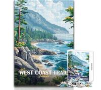 Jigsaws 1000 Pieces for Adults West Coast Trail Canada Landscape Painting Educational Games Difficult Challenge Anti-Stress Toys Size 38x26cm