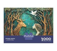 Jigsaws 1000 Pieces for Adults Whimsical Forest Wall Art Jigsaws for Adults Hands-on Game Difficult Challenge Challenging Game Gifts 52x38cm/1000pcs