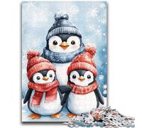 Jigsaws 1000 Pieces for Adults Winter Penguins for Age 14 Years And over Family Games Christmas Game Presents for Women 26x38cm