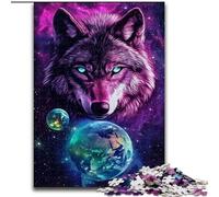 Jigsaws 1000 Pieces for Adults Wolf And Earth Jigsaw Made of cardboard Challenging Brain Teaser for Teenagers, Perfect for Home Decor Or Gift size 38x26CM