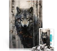 Jigsaws 1000 Pieces for Adults Wolf Art Help the brain exercise addictive toys to cultivate patience gifts for friends and family 26x38cm