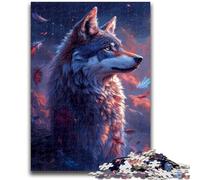 Jigsaws 1000 Pieces for Adults Wolf at Sunset Family Fun for Is Ideal As A Gift for The Whole Family for And Age 14 Years Up 50x75cm