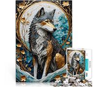 Jigsaws 1000 Pieces for Adults Wolf Gold Kintsugi Geschenke zum Suchbegriff: "Herausfordernde Spiele" Für Paare geeignet38x26cm