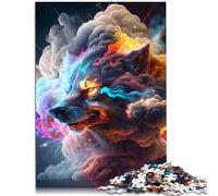 Jigsaws 1000 Pieces for Adults Wolf Smoke V Stress Relief Toys 26x38cm Birthday Present Gifts Wall Art for Teens Age 14 Years Up