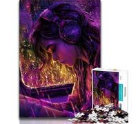 Jigsaws 1000 Pieces for Adults Woman Listening to Music,Stress Reliever Difficult Challenge Every Piece Is Unique - Challenging Family Fun Game (75x50cm)