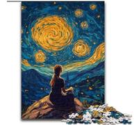 Jigsaws 1000 Pieces for Adults Woman Under The Night Sky, Educational Toys for Is Ideal As A Gift for The Whole Family for And 14 Years Old (Size 26x38cm)
