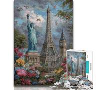 Jigsaws 1000 Pieces for Adults World Attractions,Stress Reliever Difficult Challenge Is Ideal As Gifts for The Whole Family 75x50cm