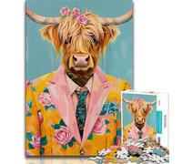 Jigsaws 1000 Pieces for Adults Yak Oil Painting 1000 Pieces for Adults,Birthday Present, Gifts, Wall Art for Age 14 Years Up (size 38x26cm)