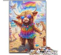 Jigsaws 1000 Pieces for Adults Yak on Vacation Jigsaw Interactive Family Game, Ideal, Family Activity Game 50X75CM