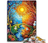 Jigsaws 1000 Pieces for Adults Yin Yang Forest Challenging Game And Family Play with Fully Interlocking Randomly Shaped Pieces 50x75cm