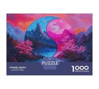 Jigsaws 1000 Pieces for Adults Yin Yang Harmony Landscape Wall Art Print Jigsaw for Adults Relaxing Games Presents for Women Fun at Home Activities, 70x50cm/1000pcs