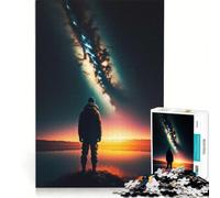 Jigsaws 1000 Pieces for Teenagers A Man Alone on A Star Plan, Brain Teaser Game, Perfect Decoration, Every Piece Is Unique 38x26cm